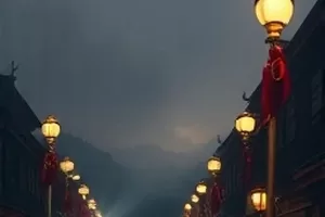 《风起西岭》剧照：山脊线上的风力发电机与云海