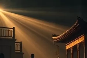 《深海回声》剧照：潜水器探照灯照出的幽暗海沟